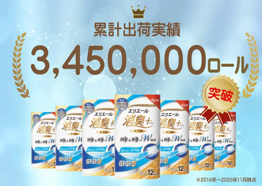 【2回お届け 計144ロール】エリエール 消臭＋トイレットティシュー［ダブル25m］12R×6パック しっかり香るフレッシュクリアの香り  日用品 トイレ 消耗品 トイレットペーパー 香り付き 防臭 
