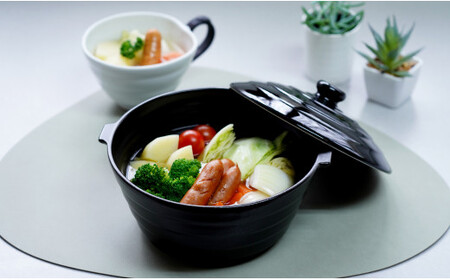 有田焼 熱々のまま食卓へ「Only碗」（ブラック） 【大慶】 土鍋 直火対応 電子レンジ対応 オーブン対応 キッチン用品 調理用具 食器兼用土鍋 うつわ 一人暮らしの土鍋 一人用鍋 レシピ付 A24-27