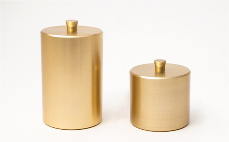 茶筒 キャニスター canister-S half 金 密閉容器 アルマイト加工商品 日本製 キッチン用品 キッチングッズ 職人 技巧 開閉 和風 洋風 お茶 茶葉 お茶っぱ コーヒー 豆 粉 収納 ゴールド シンプル 少量 