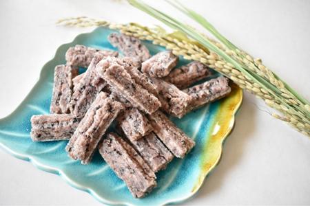 東庄町産もち米使用【揚げもち】黒米入しお味　130g×6袋