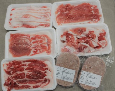 黒豚1頭しゃぶしゃぶセットA1300g（豚肉1000g・ハンバーグ2個付き） 冷凍 小分け ロース 肩ロース バラ モモ ハンバーグ 国産 黒豚 シャブシャブ