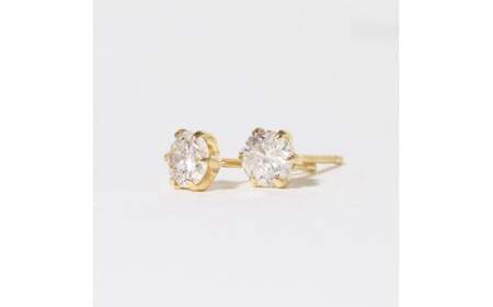 K18 一粒天然ダイヤモンド スタッドピアス 0.20ct 5pe020　山梨 ダイヤモンド ピアス K18 イエローゴールド ホワイトゴールド ピンクゴールド ダイヤ0.10ct×2 カラット 天然ダイヤモンド ジュエリー アクセサリー 山梨県 甲斐市 BQ-3