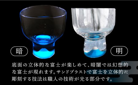 蓄えた光を暗闇で放つ 幻想的なグラス 月光グラス 冷酒杯ペアセット 『桜』&『富士』 多治見市/片岡ケース製作所 光るグラス 特殊加工 富士山 さくら お祝い 縁起物 季節 食器 コップ カップ   グラス 日本酒 冷酒 晩酌 家飲み 宅飲み おしゃれ 日本製 箱 ギフト プレゼント 贈答 贈り物 送料無料  [TAH006]