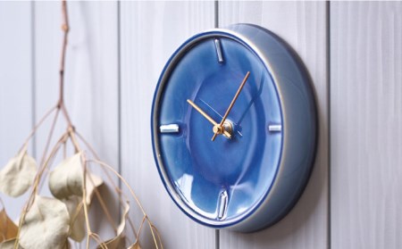 陶磁器製掛け時計 GLAZED CLOCK 『ペールブルー』【杉浦製陶】 インテリア 雑貨 おしゃれ [TAO009]