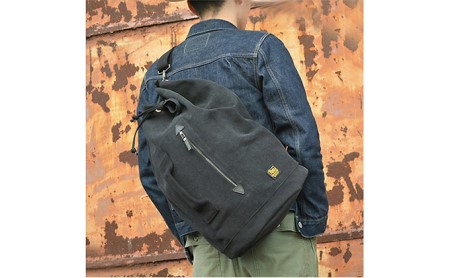 ダッフルバッグ／540　バンナイズ ウォッシュ加工 ブラック ドラム型 リュック バックパック ファッション カバン 