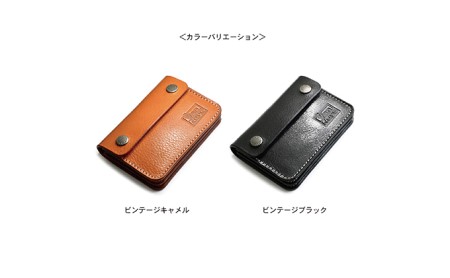 3部屋構造のワイドオープンウォレット　バンナイズ オイル シュリンク レザー 本革 財布 コンパクト カード 収納 ファッション小物  ビンテージブラック