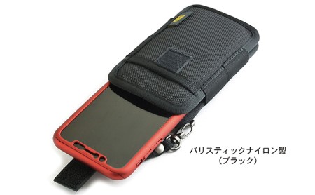 iPhoneXR用薄型キャリングケース / コンパクト　バンナイズ バリスティック ナイロン ブラック スマホ キャリング ウエスト ファッション小物 ファッション カバン バッグ 