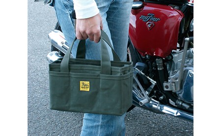 オープンツールバッグ／SHORT　バンナイズ 帆布 グリーン 趣味 車 バイク 自転車 ガーデニング 工具 ファッション カバン 雑貨 日用品 