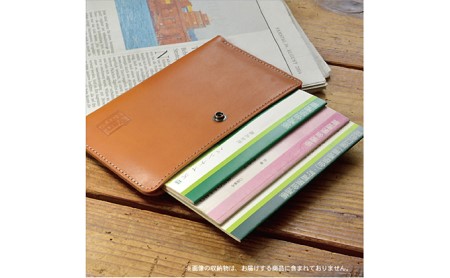 ぬめ革の通帳ケース／ストッパー付き　バンナイズ 本革 ヌメ革 保管 銀行 バンク ファッション小物 ファッション 