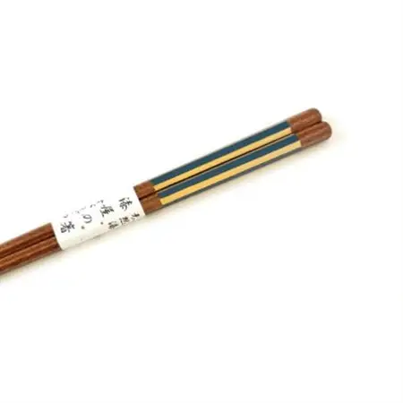 漆塗箸　摺八角金短冊　青【1358862】