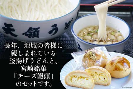 ふるさとセット 天領うどん 10人前(つゆ ねぎ 揚げ玉 付き) & チーズ饅頭 5個 [天領うどん本店 宮崎県 日向市 452060927]