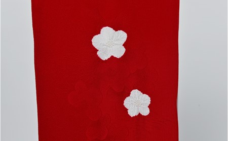 帯揚げ　赤地に白色　絞り　輪出し　リンダシ　帯上げ　着物に 和装 小物 パーティー 誕生日会 周年 初釜 お茶会 入園 卒園 入学 卒業 結婚式 式典 セレモニー 篠原縫製