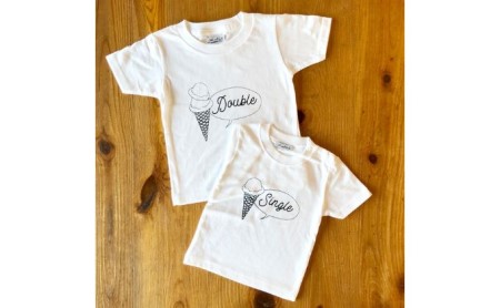 2人兄弟姉妹でおそろい/アイスクリーム Sigle×Double プリント/ Tシャツ2枚組ギフトセット【出産祝い・誕生日・ギフト・プレゼント】 90cm×100cm