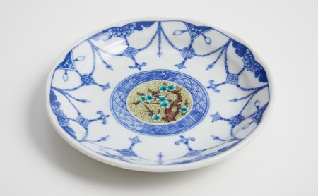 九谷焼 4.5号皿揃・吉田屋絵変り(５枚セット) a01 焼き物 民芸品 工芸品 インテリア 