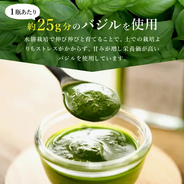 バジルソース（100ｍｌ）　003HS02N.／バジルペースト フレッシュ バジル 調味料 国産 スパイス ハーブ 料理 簡単 パスタ ピザ サラダ エキストラバージン オリーブオイル 使用 兵庫県 市川町