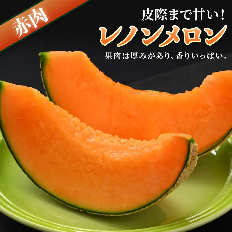 【先行予約】レノンメロン 3L 2玉入 約2.6～3kg《秀品》コク深い甘さ・香りいっぱいのメロン！農家直送 有機肥料 低農薬 赤肉 マスクメロン 高級メロン ※2026年6月中旬より順次発送 [aw069-a006]