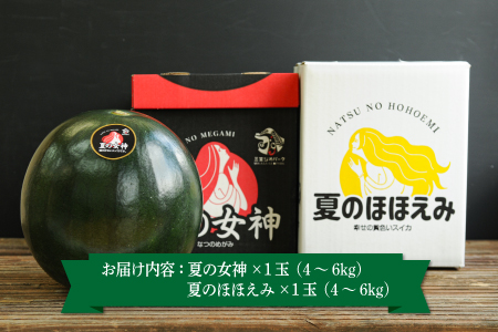 《2026年分受付中》スイカ2種(夏のほほえみ・夏の女神)食べ比べセット【01148】