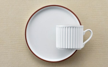 【波佐見焼】ギアシリーズ カップ＆ソーサー ホワイト プレート マグカップ ペアセット 17.5cm 6寸 食器 皿 【大新窯】 [DC115]  波佐見焼
