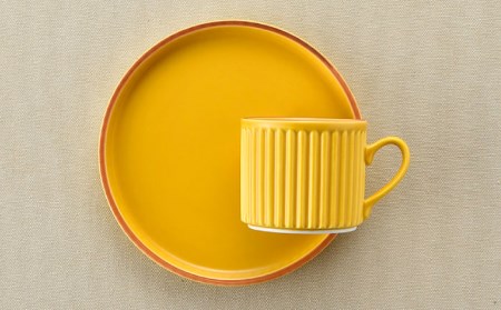 【波佐見焼】ギアシリーズ カップ＆ソーサー マスタード プレート マグカップ 17.5cm 6寸 食器 皿 【大新窯】 [DC117]  波佐見焼