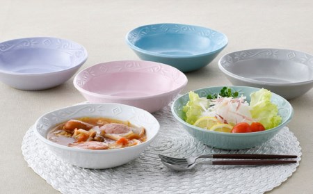 【波佐見焼】ラグーサ ボウル（ホワイト/ミルキーブルー/ミルキーパープル） 3色セット 食器 皿 【ROXY・HASAMI】 [SB144]  波佐見焼