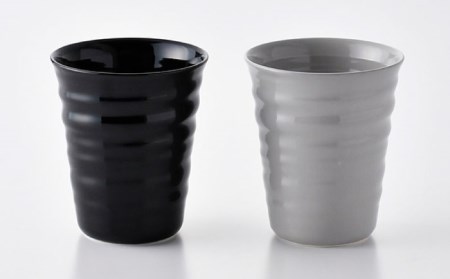 【波佐見焼】コップ （ブラック/ミルキーグレー）  タンブラー ペアセット  食器 皿 【ROXY・HASAMI】 [SB147]  波佐見焼