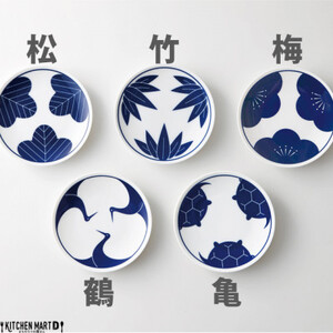 【美濃焼】 engi紋 染付 5柄セット 瑞浪市 / JS企画 小田陶器 醤油皿 小皿 皿 取皿 プレート [AZAZ233]