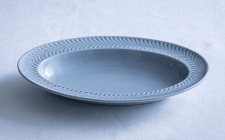 【波佐見焼】ローズマリー リムオーバル プレート グレー 食器 皿 【翔芳窯】 [FE206]  波佐見焼