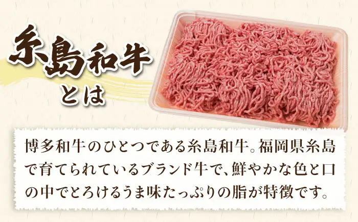 【全3回定期便】糸島和牛 糸島豚 合挽ミンチ 500g×2p×3回 計3kg 糸島ミートデリ工房 [ACA257]