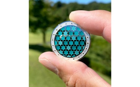 オリジナル ゴルフマーカー（midori）◇ ゴルフ用品 民芸品 工芸品 伝統技術 雑貨 日用品 オリジナル デザイン 純銀製 七宝焼 プレゼント 記念品 