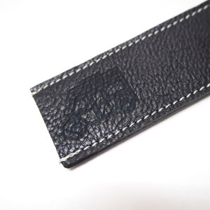 【1014-1_04】キャンピングカーロゴがお洒落！　牛革ハンドルカバー BK