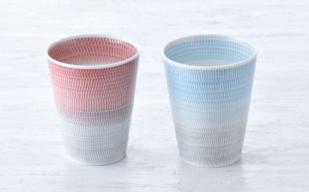 【波佐見焼】色染め流し フリーカップ （大） 赤・トルコ 食器 皿 【一真窯】 [BB58]  波佐見焼