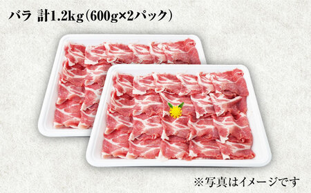 【6回定期便】大西海SPF豚 バラ（焼肉用）計1.2kg＜大西海ファーム [CEK083]