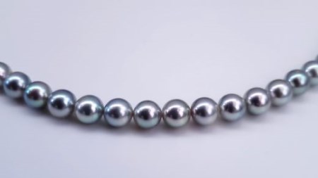 【300-61】憧れのセカンドパール、グレーネックレスセット（イヤリング）*