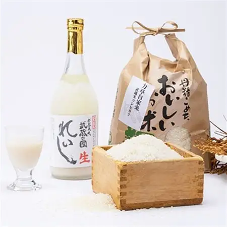 てづくり生どぶろく「武蔵の國 れいし-麗姿-」(720ml)1本と自家米コシヒカリ(3kg)_酒・アルコール      精米 米    コシヒカリ 米 こしひかり_【配送不可地域：離島】【1075004】