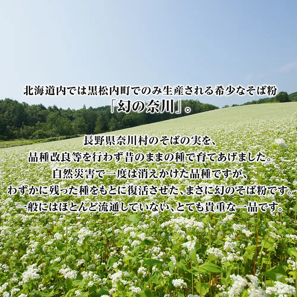 北海道黒松内産そば粉「幻の奈川」２kg（奈川在来種100%）