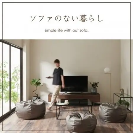 ハナロロのビーズクッション シルクレザーオニオン80L カバーセット シルキーシルバー【1359718】