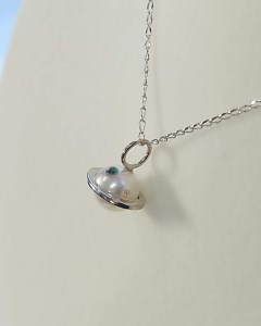 【090-18】アコヤ真珠7.5?o土星ペンダント　リゲル*