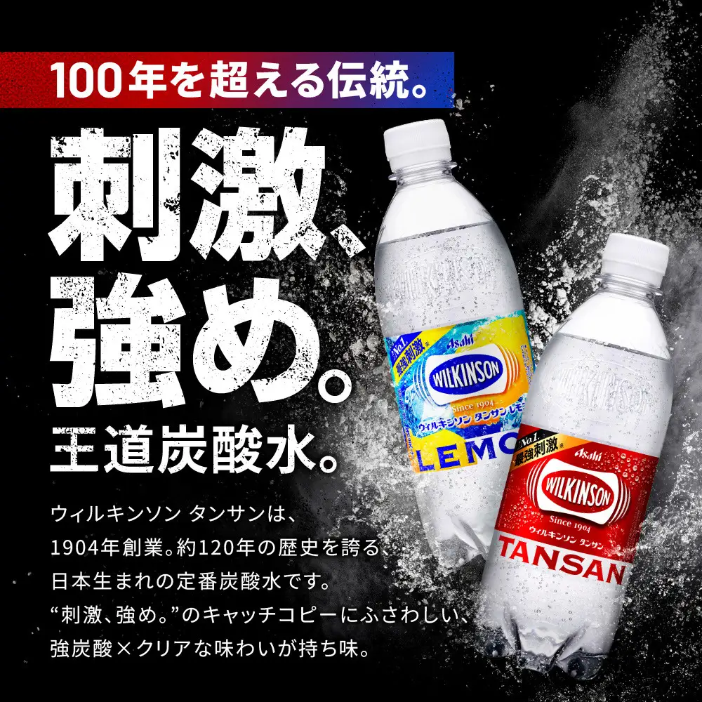 アサヒ飲料 ウィルキンソン タンサン+レモン各1箱セット（500mlペットボトル×24本×2箱）