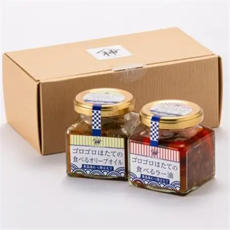 ゴロゴロほたての食べるオリーブオイル＆ゴロゴロほたての食べるラー油セット_魚介・海産物     惣菜・加工品  缶詰・瓶詰   調味料   _【1366355】