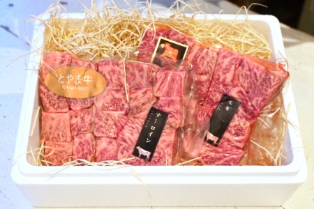 牛肉 とやま牛 サイコロステーキ 合計600g サーロイン & モモ 各300g / カシワファーム / 富山県 朝日町 [34310288]
