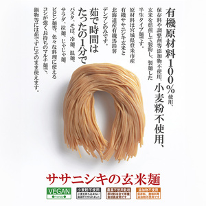 ササニシキの玄米麺 (細麺) 100g×12個 有機原材料100%使用 グルテンフリー パスタ ラーメン ヴィーガン 小麦粉不使用【有機農園ファーミン株式会社】tm123