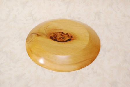 青森ひば　瘤杢（こぶもく）入り器（丸）