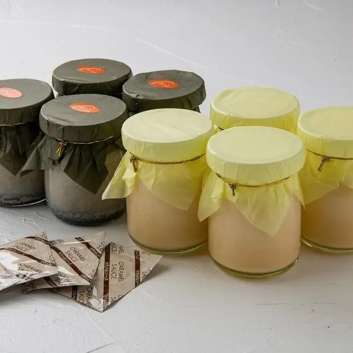 【湯布院 ゆふふ】由布高原なめらかプリン・黒ごまプリンの食べ比べ8個セット（各4個×2）