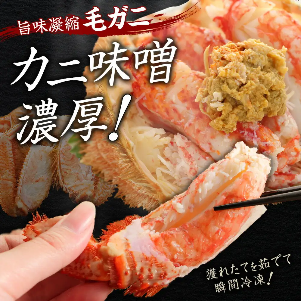 カニ 蟹 毛蟹 2尾 計800g前後 食べ方ガイド・専用ハサミ付 カニ かに 蟹 海鮮 ボイル カニ 蟹 海鮮  魚介 北海道 3357