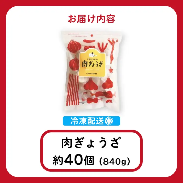 paoの無添加餃子「大地のちから 肉ぎょうざ」840g(約40個) 餃子 ギョーザ 惣菜 冷凍 中華 点心 おかず おつまみ 国産野菜 058008
