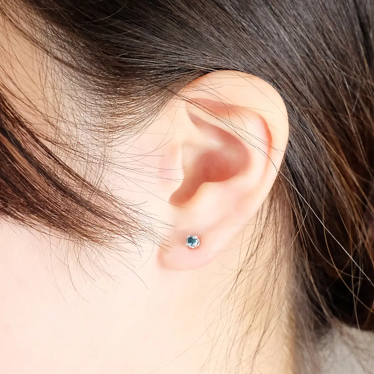 ブルーダイヤ　ピアス　0.2ct　E281BD-P【053-007】