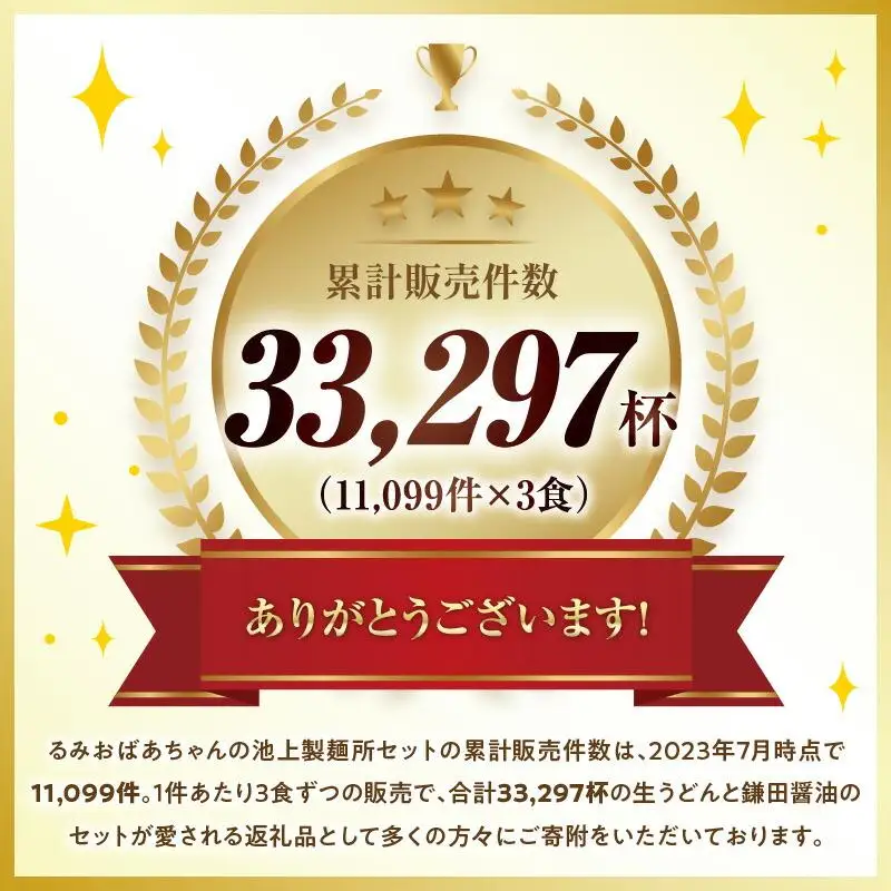 本家　池上製麺所　生うどん（鎌田醤油付）1袋（3人前） うどん