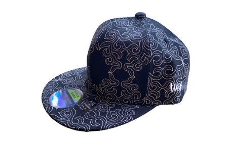 AINU CAP アイヌ 文様 キャップ 帽子 XL ブラック F5F-0203