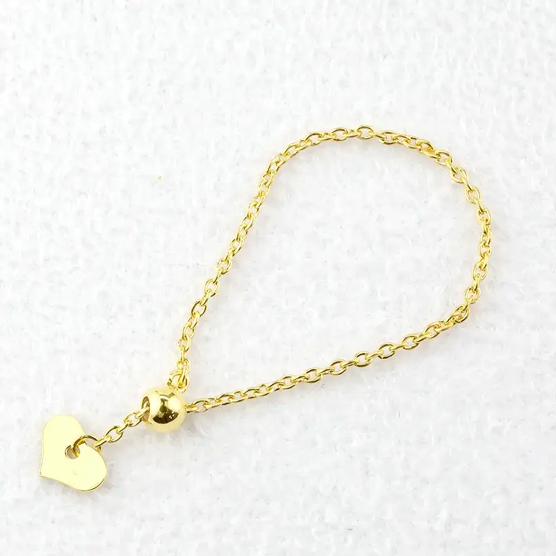 純金 指輪 チェーンリング フリーサイズ 24金 ハート ゴールド 24k　管理番号220913nm104 SWAA064