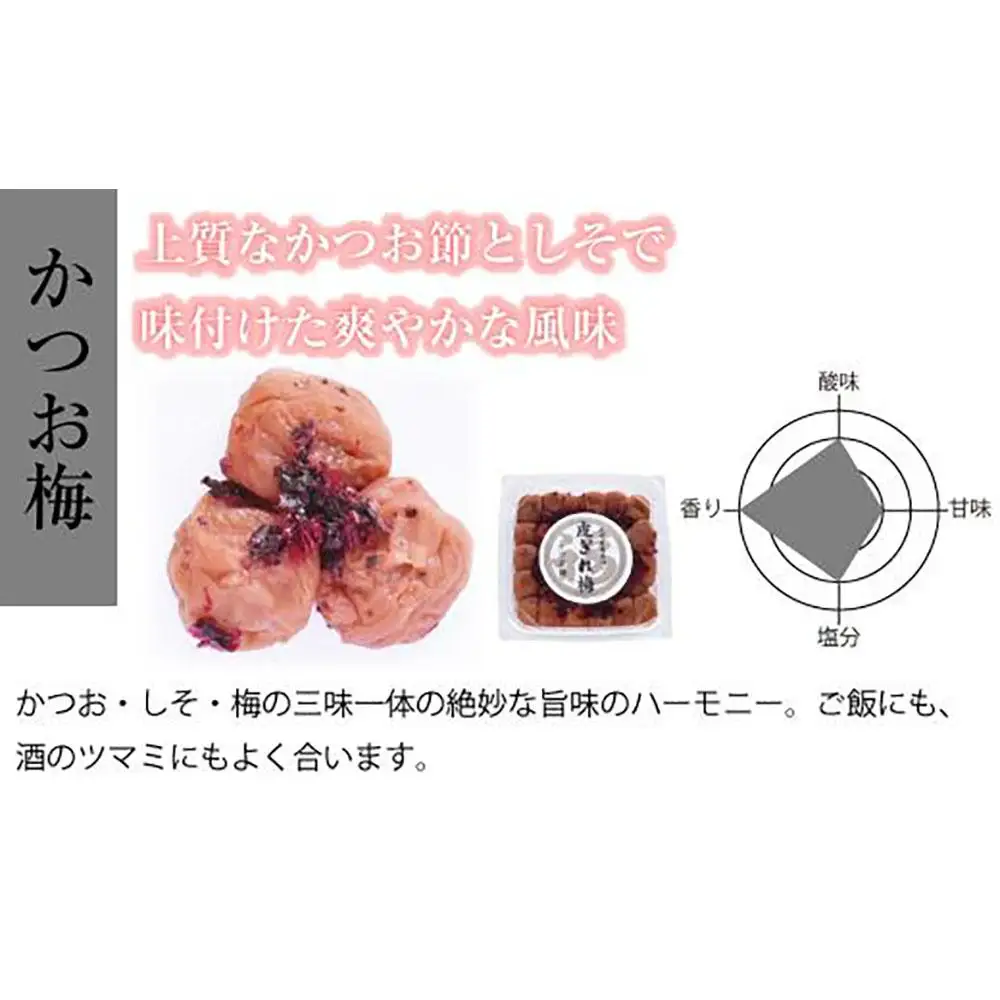 訳あり かつお梅干 皮切れ450g×2パックセット 紀州南高梅 産地直送